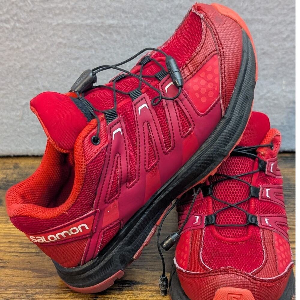 Salomon Shoes Size 4 Youth Women's XR Mission Red Trail Running 171383 Hiking